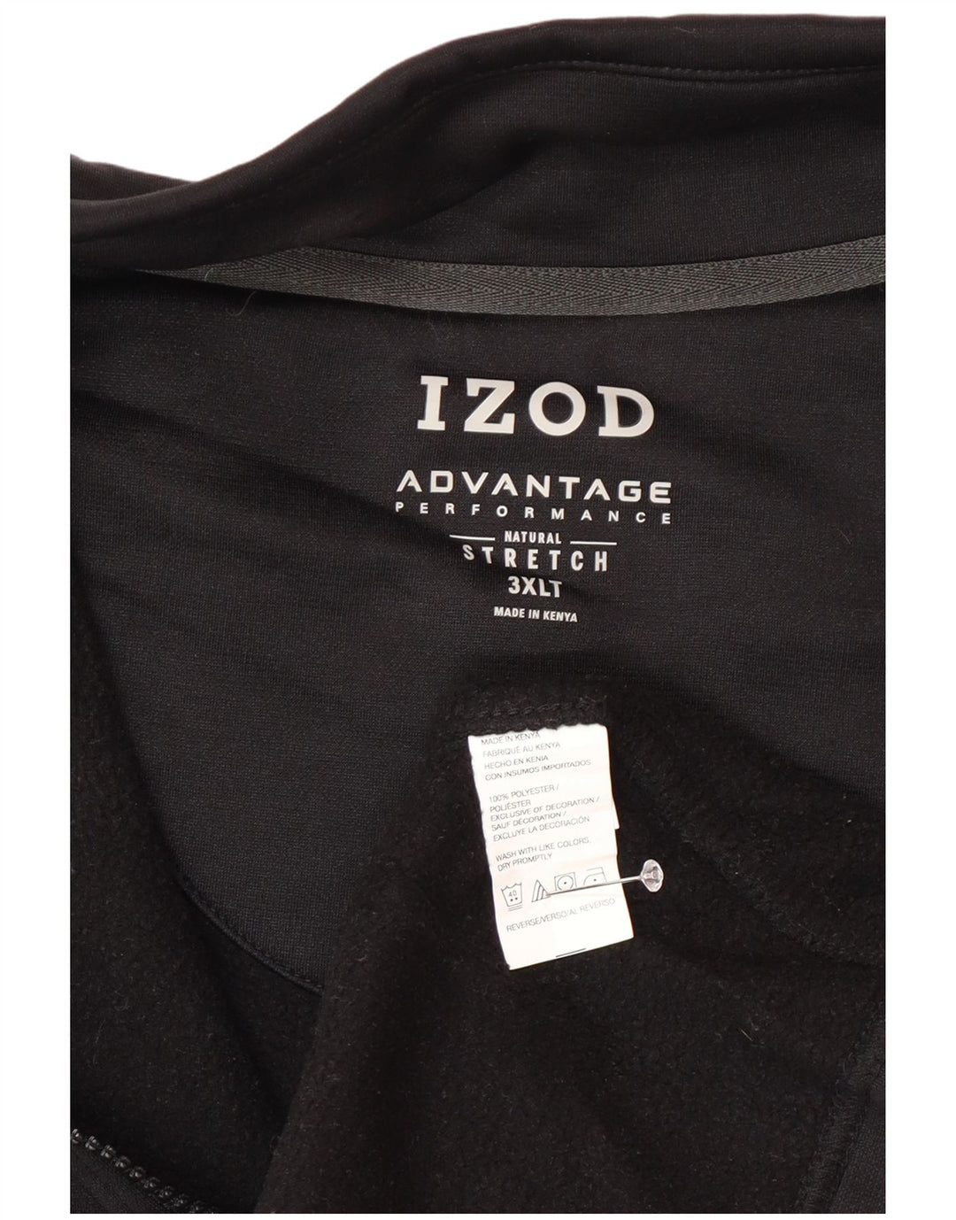 Izod Mens Sem Mangas Jaqueta Top 3XL Poliéster Preto