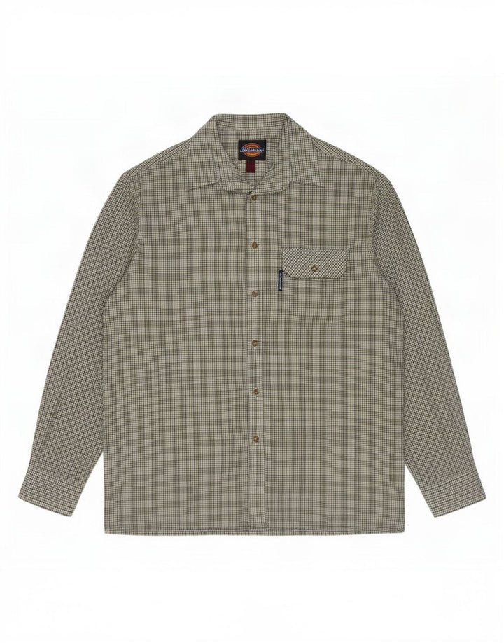 Camisa masculina Dickies poliéster verde médio Houndstooth