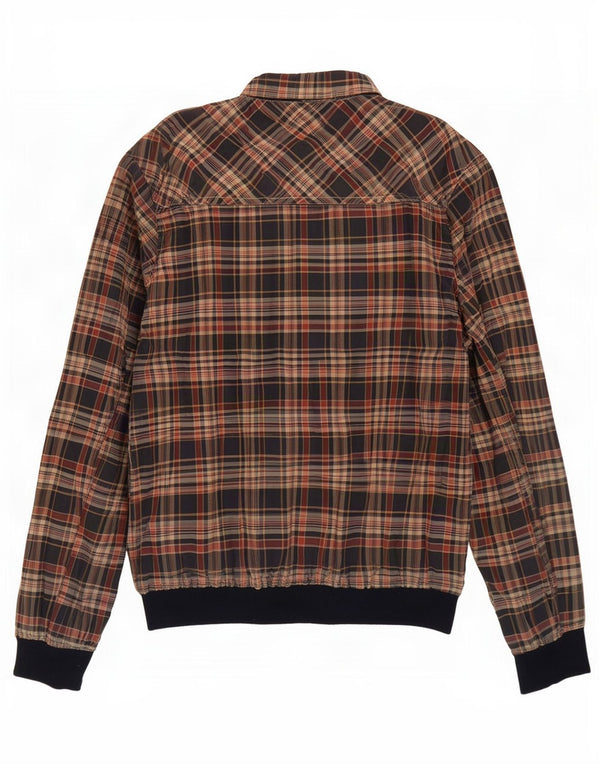 Jaqueta bomber masculina Scotch & Soda UK 42 XL poliéster xadrez azul