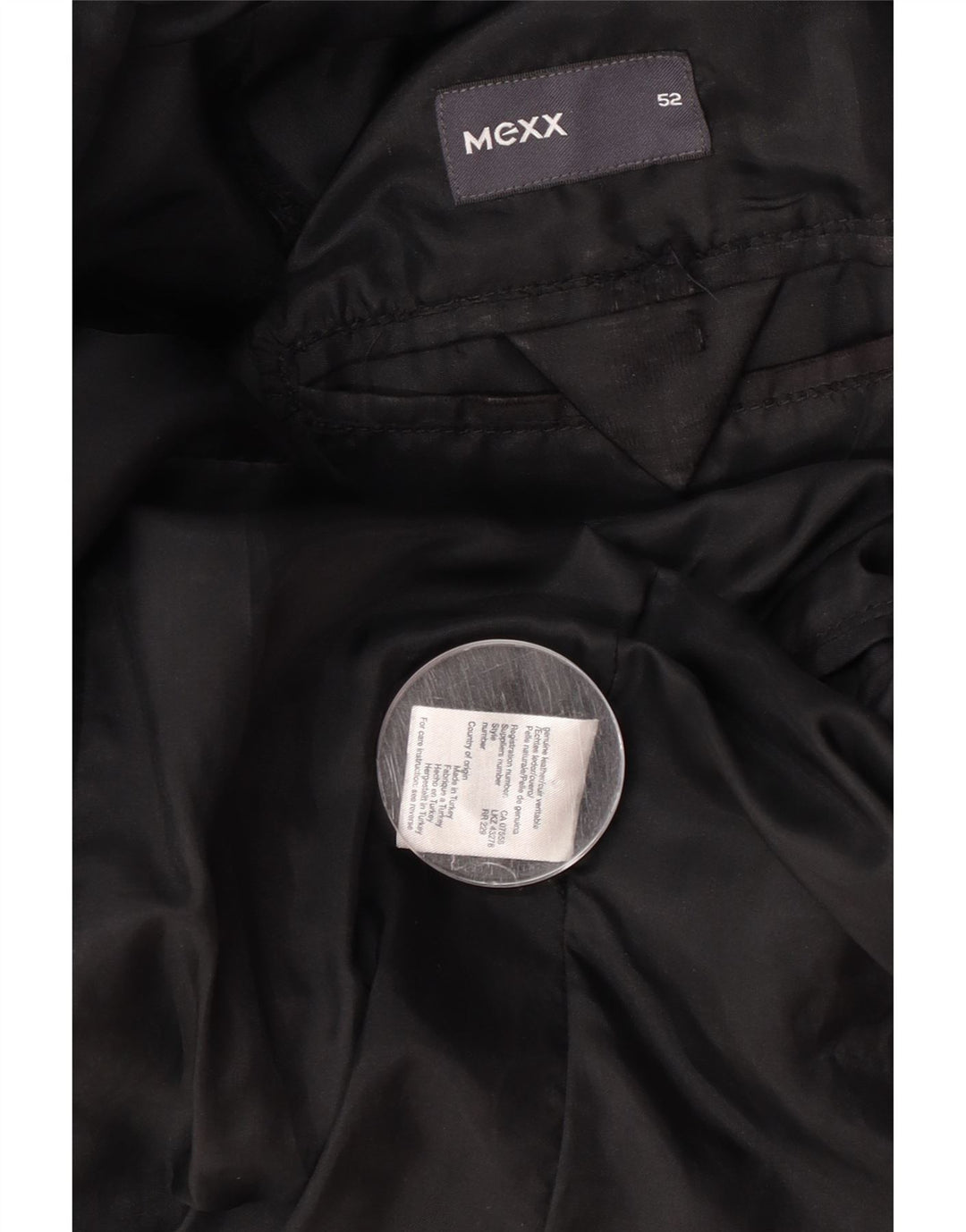 Jaqueta blazer masculina de couro com 2 botões Mexx IT 52 XL couro preto