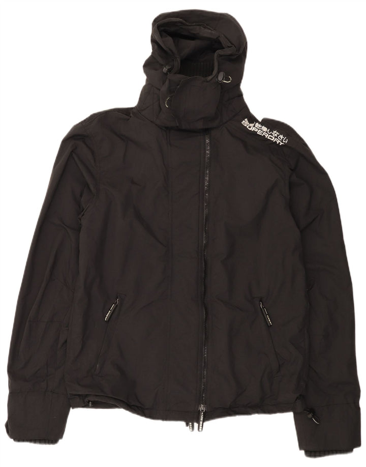 Jaqueta de chuva masculina Superdry com capuz UK 40 grande nylon preto