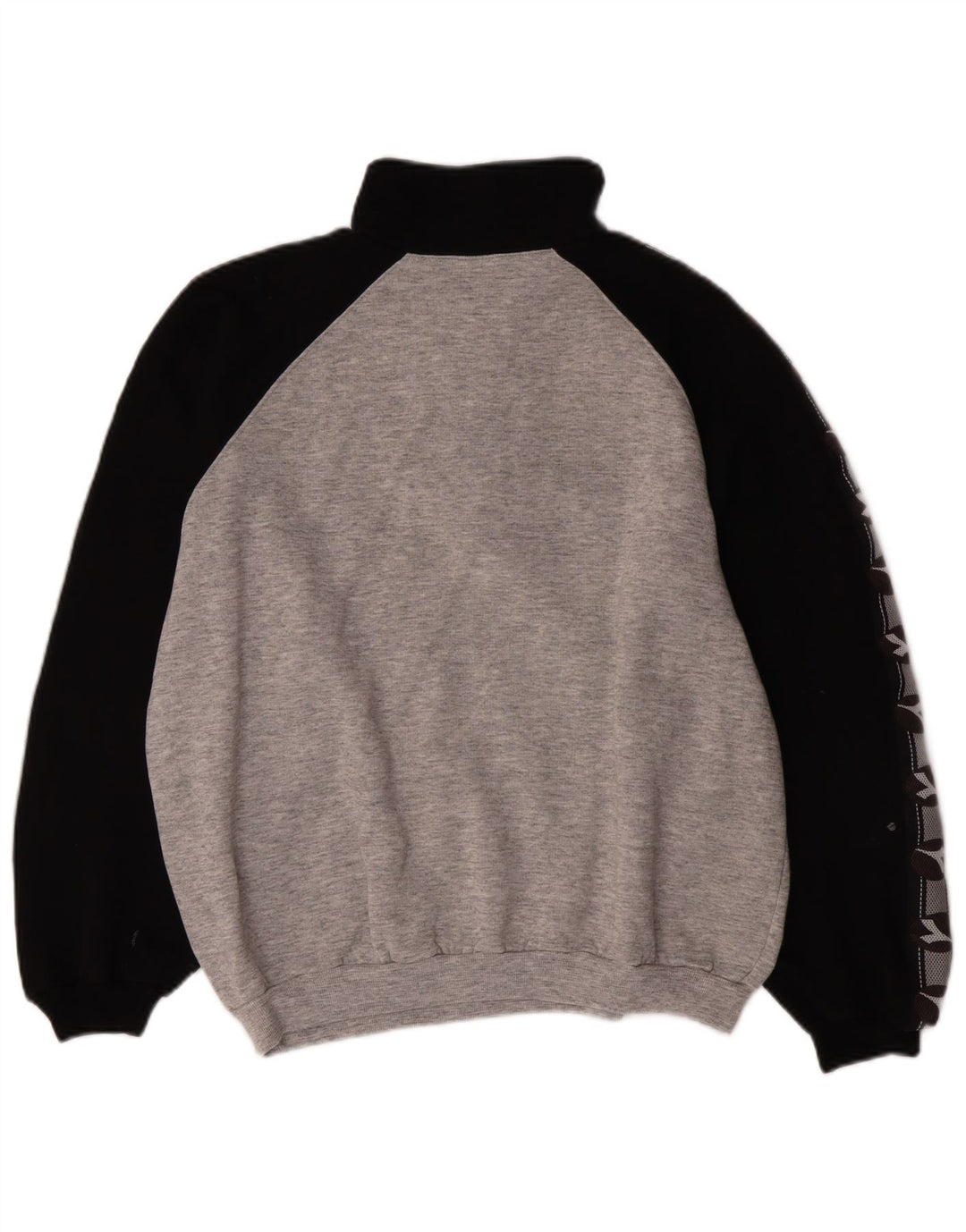 Moletom masculino Diadora com zíper e gola alta, grande, cinza, algodão colorblock