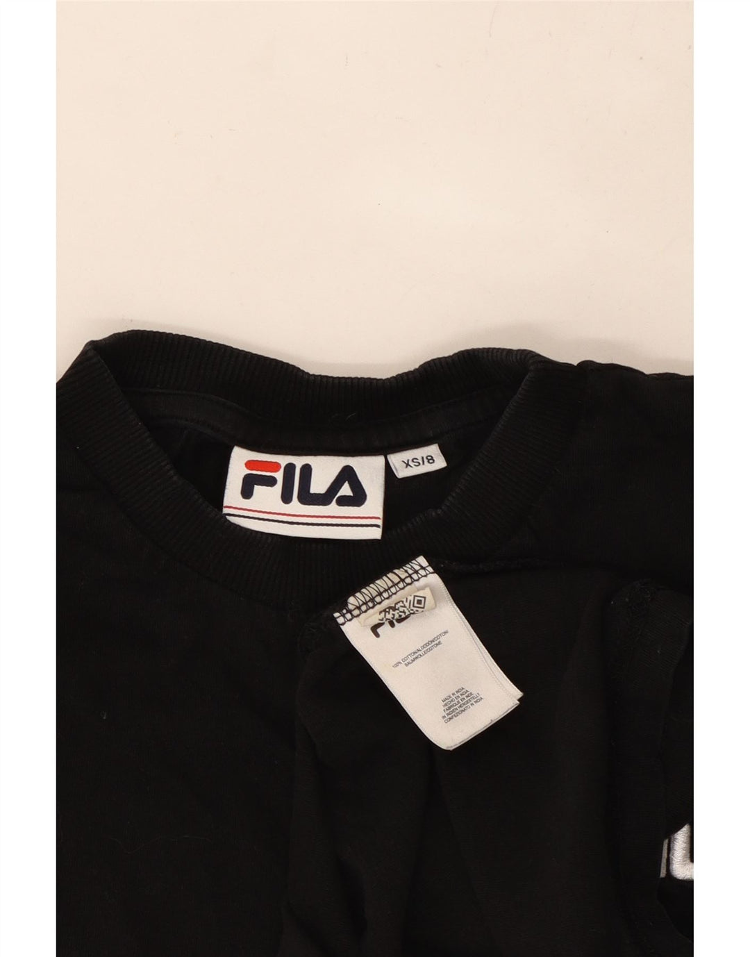 Camiseta feminina FILA UK 6 XS algodão preto