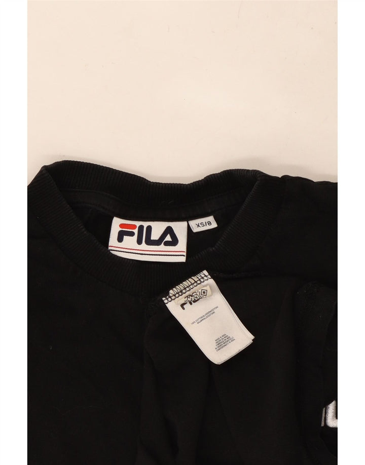 Camiseta feminina FILA UK 6 XS algodão preto