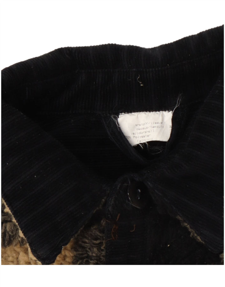 Jaqueta de lã masculina vintage UK 42 XL poliéster preto guingão