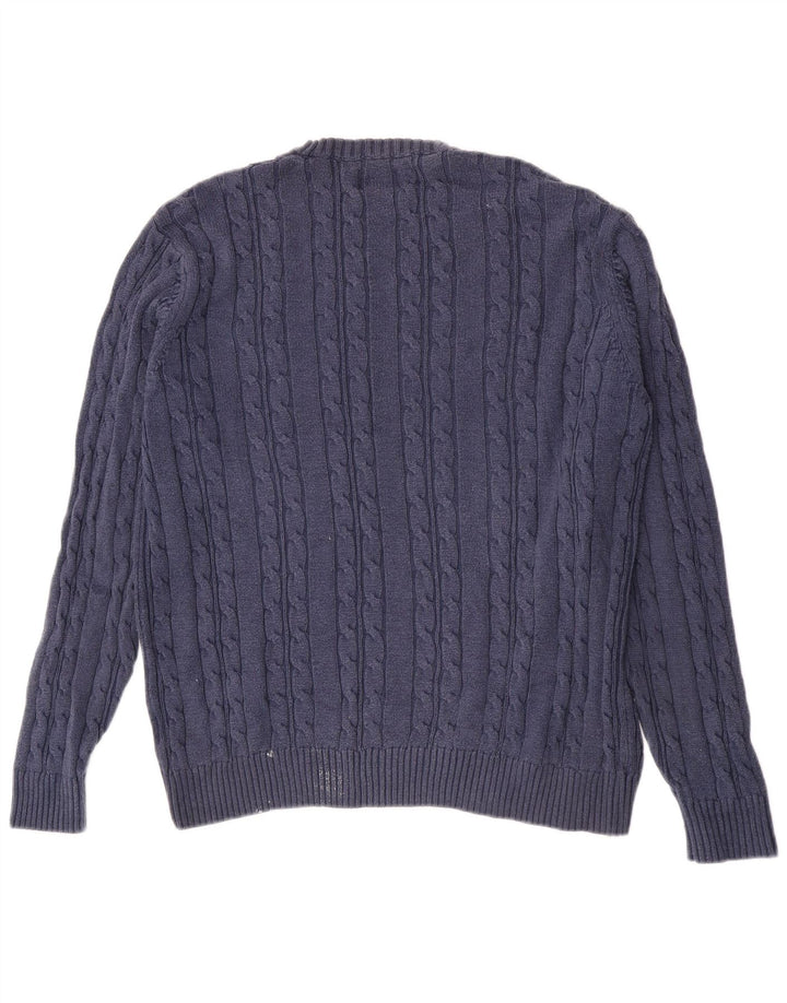 Suéter masculino Marks & Spencer de ajuste regular com gola redonda XL azul marinho