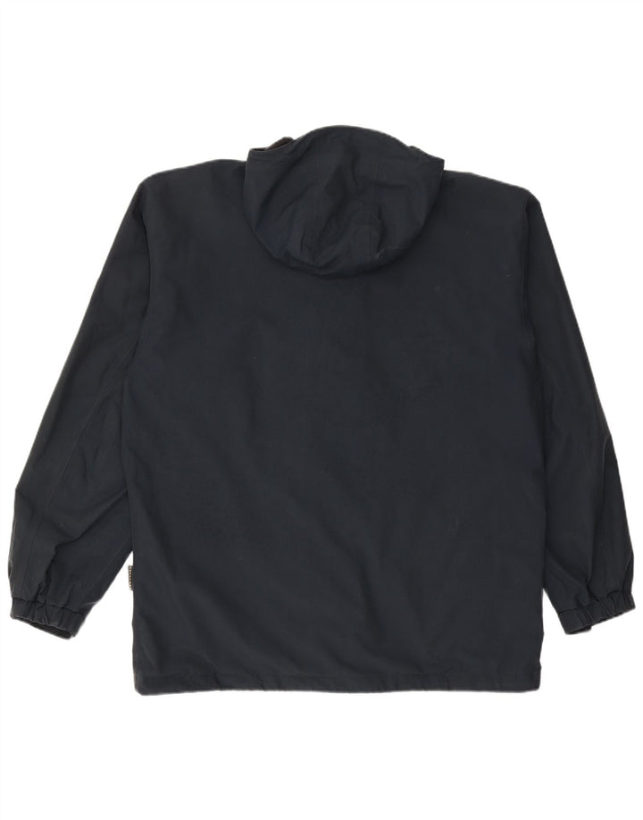 Jaqueta de chuva masculina JACK WOLFSKIN com capuz Reino Unido 40/42 grande azul marinho poliamida