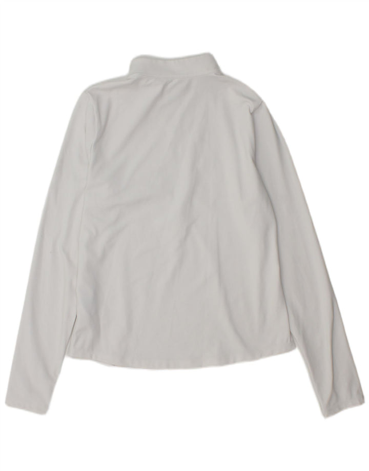 Under Armour Womens Zip Neck Pullover Treino Top UK 12 Médio Branco