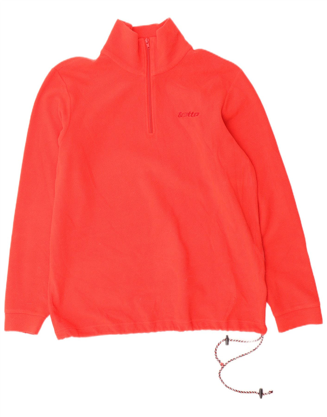 LOTTO Suéter masculino de lã com zíper e gola média vermelho