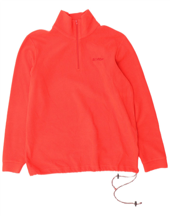 LOTTO Suéter masculino de lã com zíper e gola média vermelho