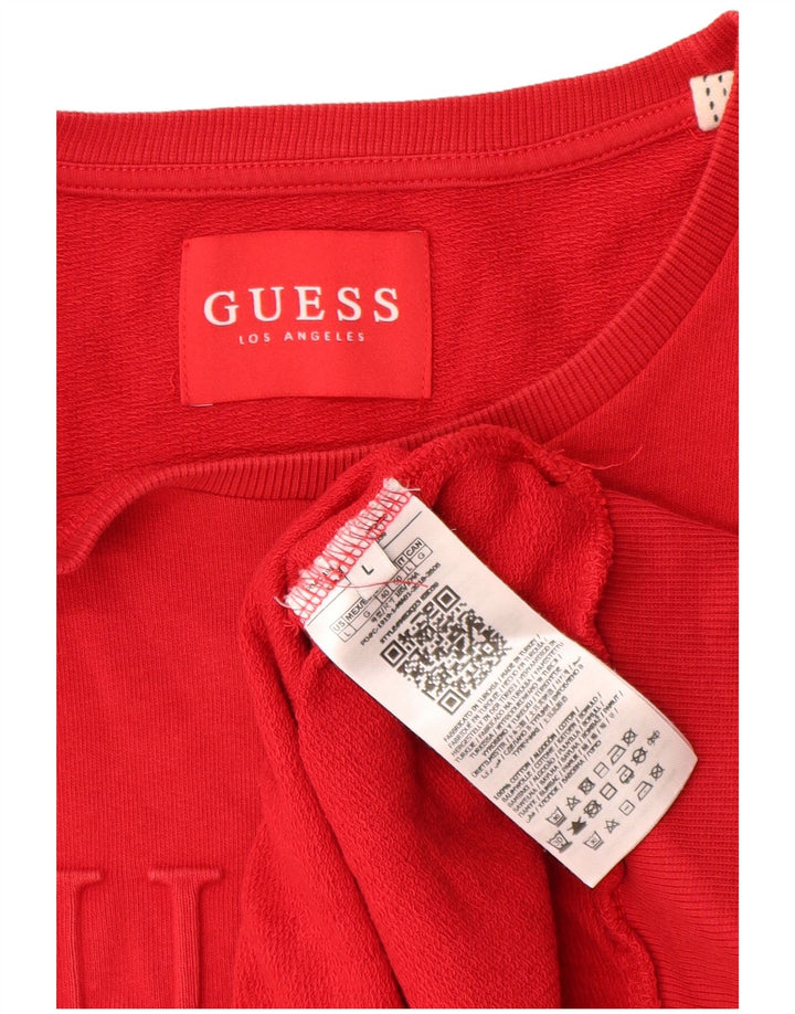 Guess moletom gráfico masculino jumper grande algodão vermelho