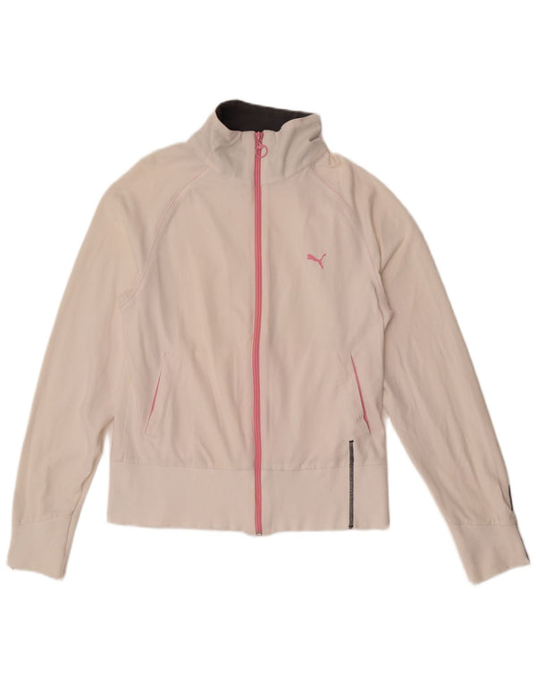 Puma Womens Tracksuit Top Jacket UK 12 Médio Off White