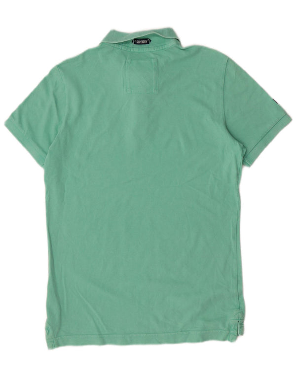 Camisa polo masculina Superdry médio verde algodão clássico