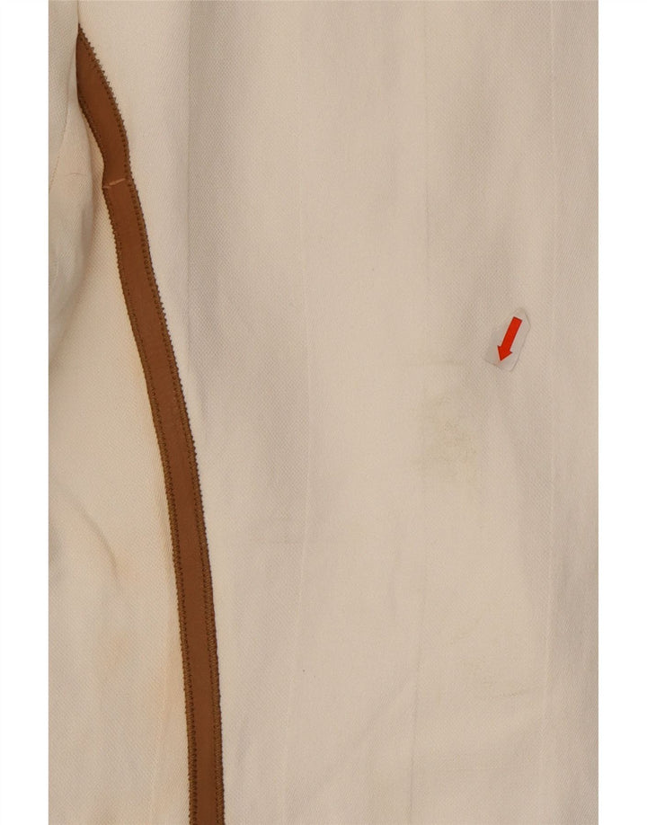 Jaqueta blazer feminina Zara com 1 botão Reino Unido 16 grande viscose branca