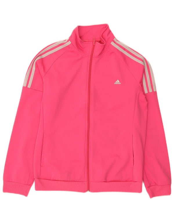Adidas Womens Tracksuit Top Jacket UK 12/14 Médio Rosa Poliéster Esportes