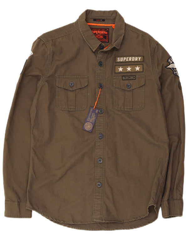Camisa Superdry Masculina Militar Classic Fit XL Algodão Cáqui