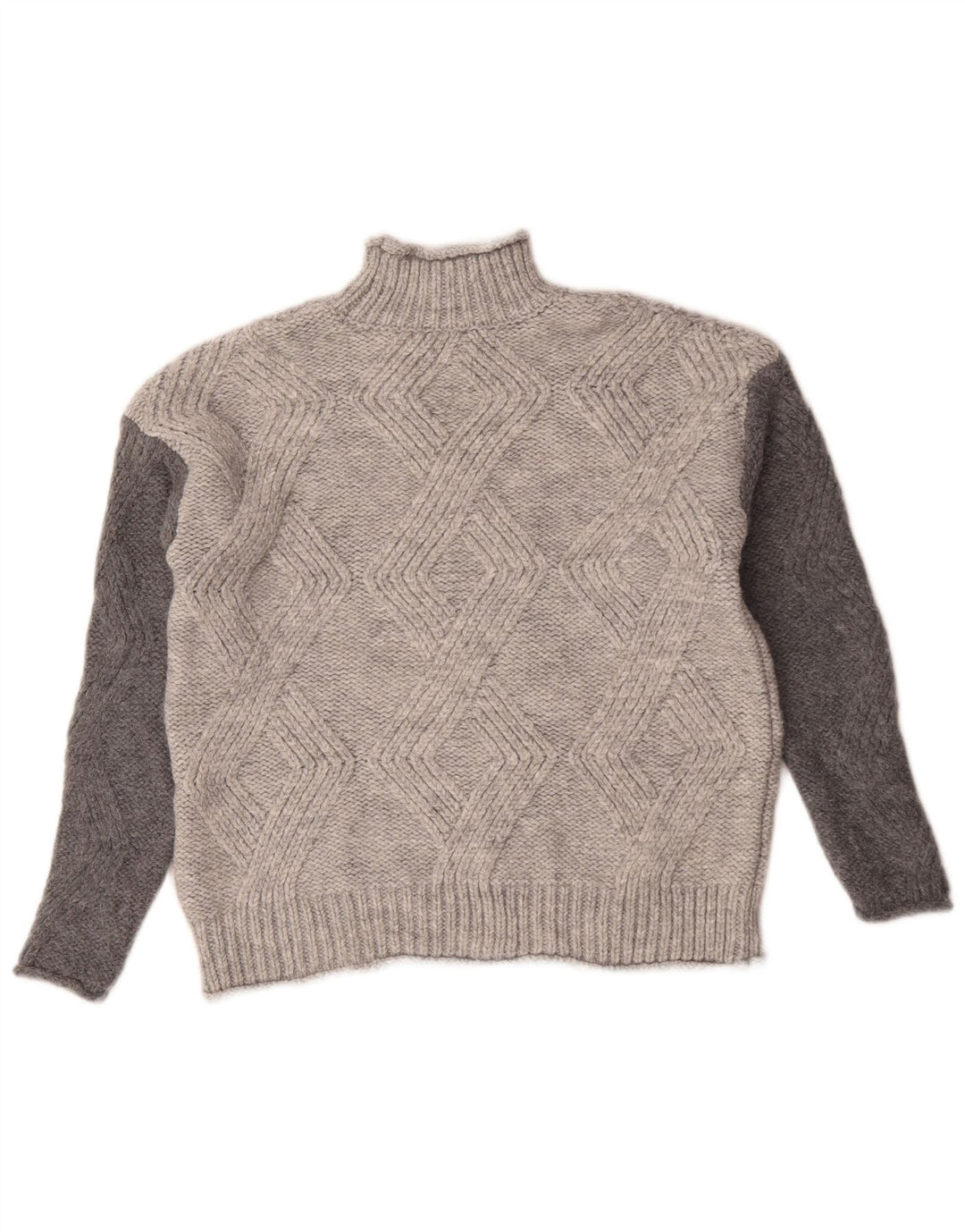 Suéter feminino Marks & Spencer com gola tartaruga Reino Unido 10 pequeno cinza