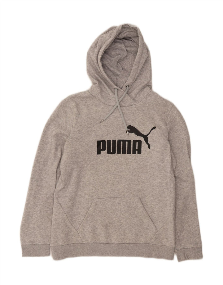 PUMA Womens Graphic Hoodie Jumper UK 12 Medium  Grey Cotton Vintage Puma and Second-Hand Puma from Messina Hembry 