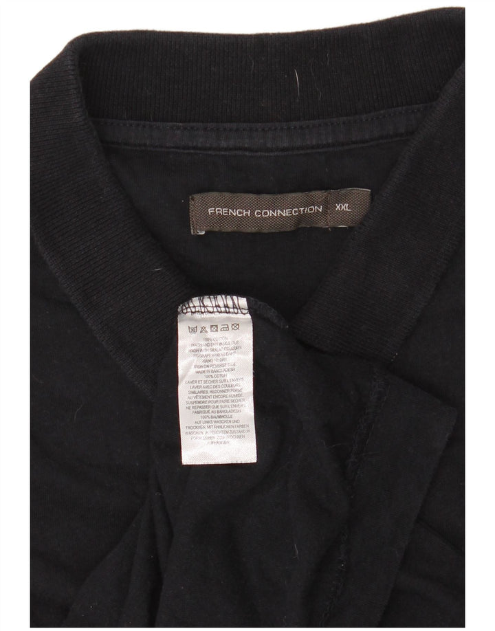 Camisa polo masculina French Connection 2XL algodão azul marinho