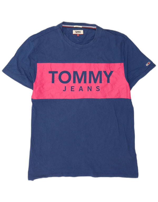 Tommy Hilfiger Camiseta masculina gráfica Top XL Azul marinho Colourblock