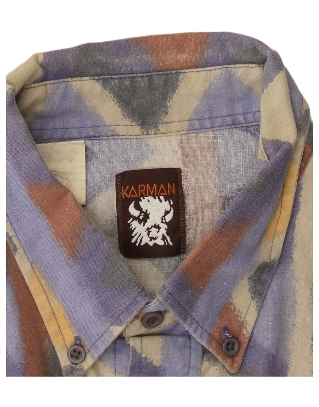 Camisa masculina vintage grande Chevron multicolorida