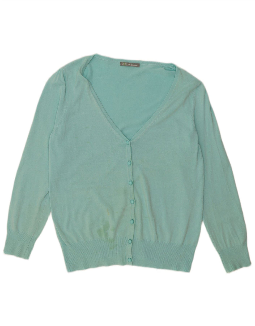 Suéter cardigã feminino Marks & Spencer UK 14 grande turquesa
