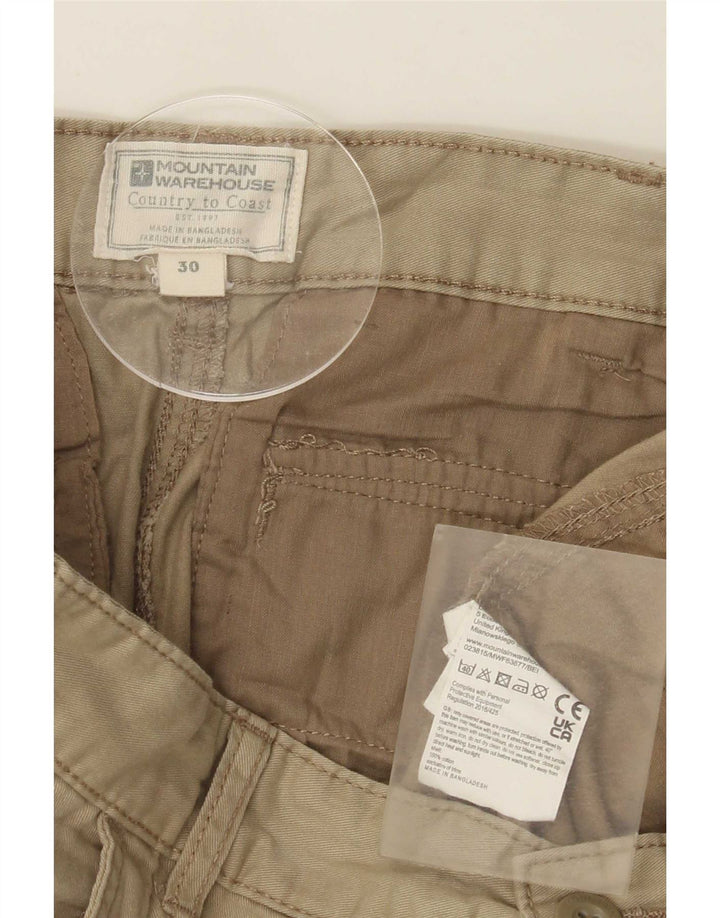 Shorts cargo masculino Mountain Warehouse médio W30 algodão cáqui
