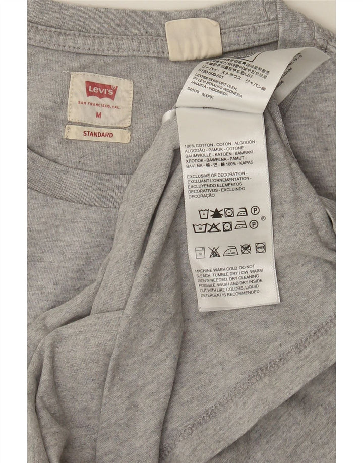LEVI'S Mens Standard Fit T-Shirt Top Medium Grey Cotton Vintage Levi's and Second-Hand Levi's from Messina Hembry 