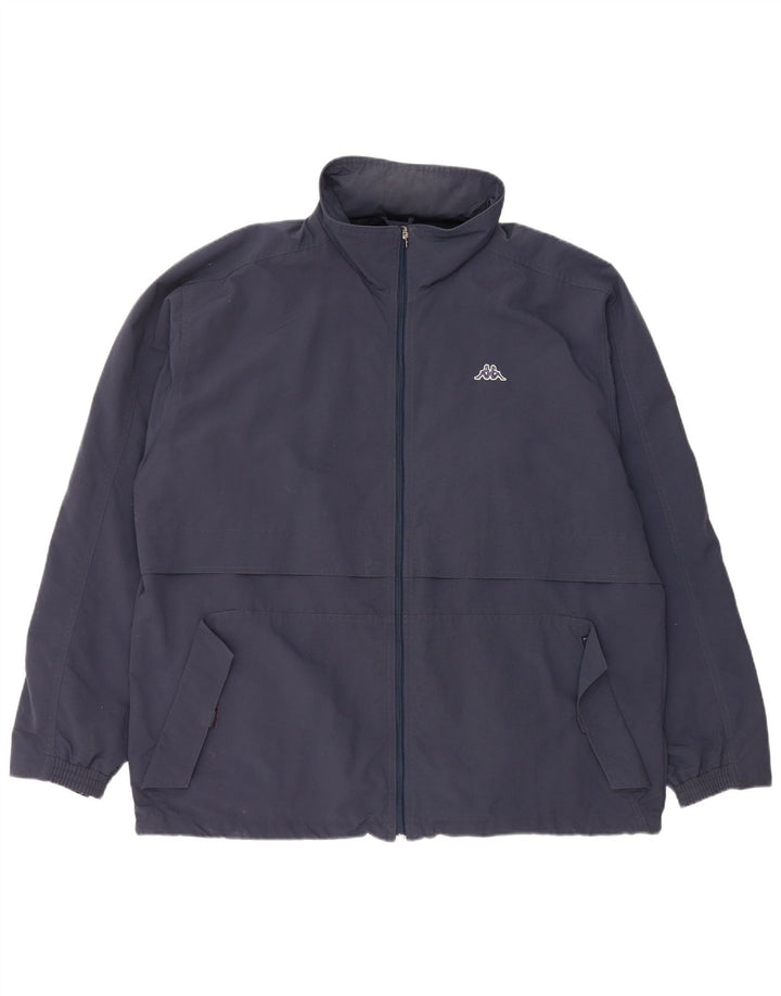 Jaqueta de chuva masculina com capuz KAPPA UK 42 XL azul marinho poliamida
