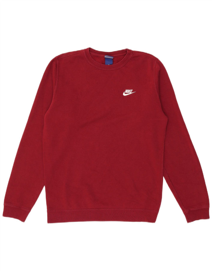 Nike Mens Moletom Jumper Pequeno Algodão Vermelho