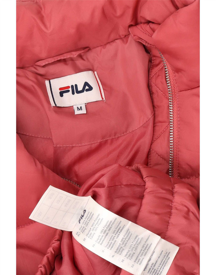 Jaqueta feminina Fila Loose Fit acolchoada UK 14 poliéster rosa médio
