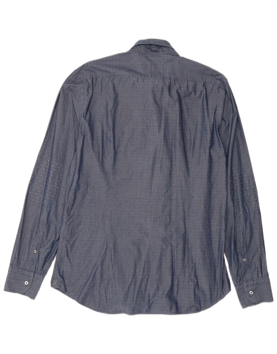 Camisa masculina Manuel Ritz tamanho 42 16 1/2 grande algodão azul