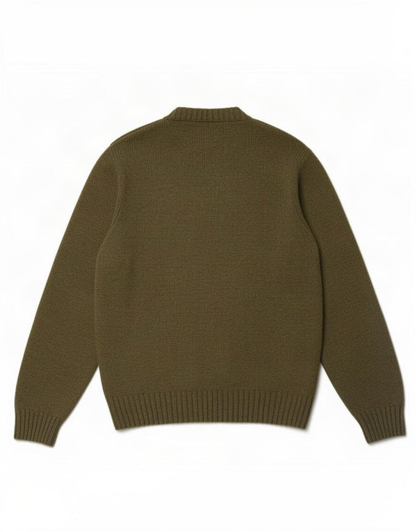 Suéter feminino Woolrich com gola redonda e gola redonda Reino Unido 16 grande lã verde