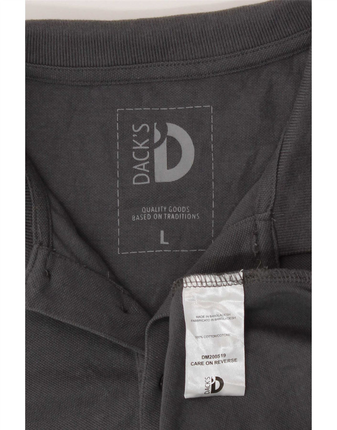 Camisa polo masculina Dack's grande algodão cinza