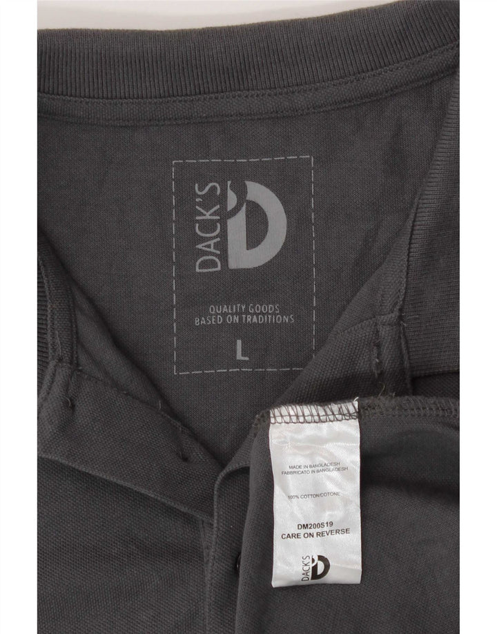Camisa polo masculina Dack's grande algodão cinza