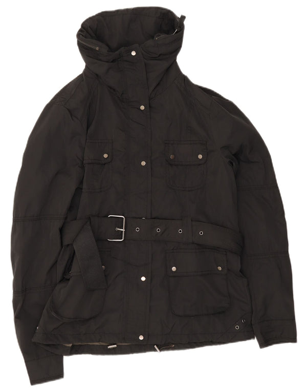 Vintage Womens Belted Utility Jacket UK 12 Medium Black