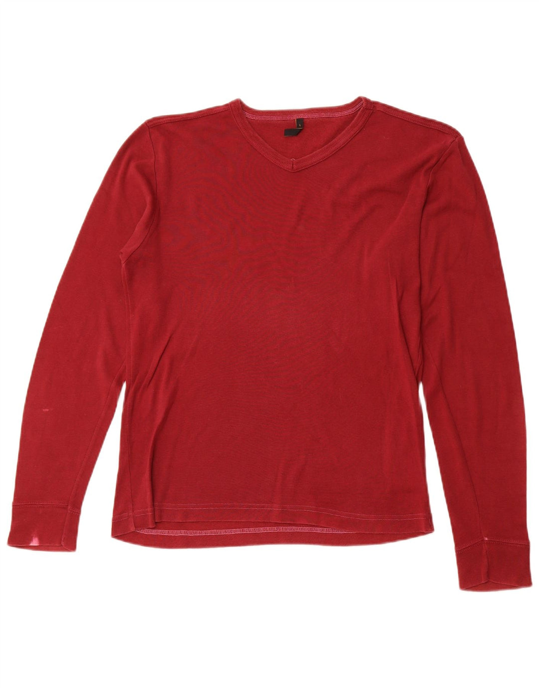 LEE Top feminino de manga comprida UK 16 grande algodão vermelho