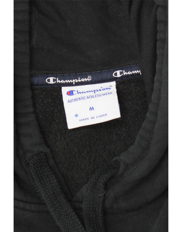 CHAMPION Suéter masculino com capuz gráfico médio algodão preto