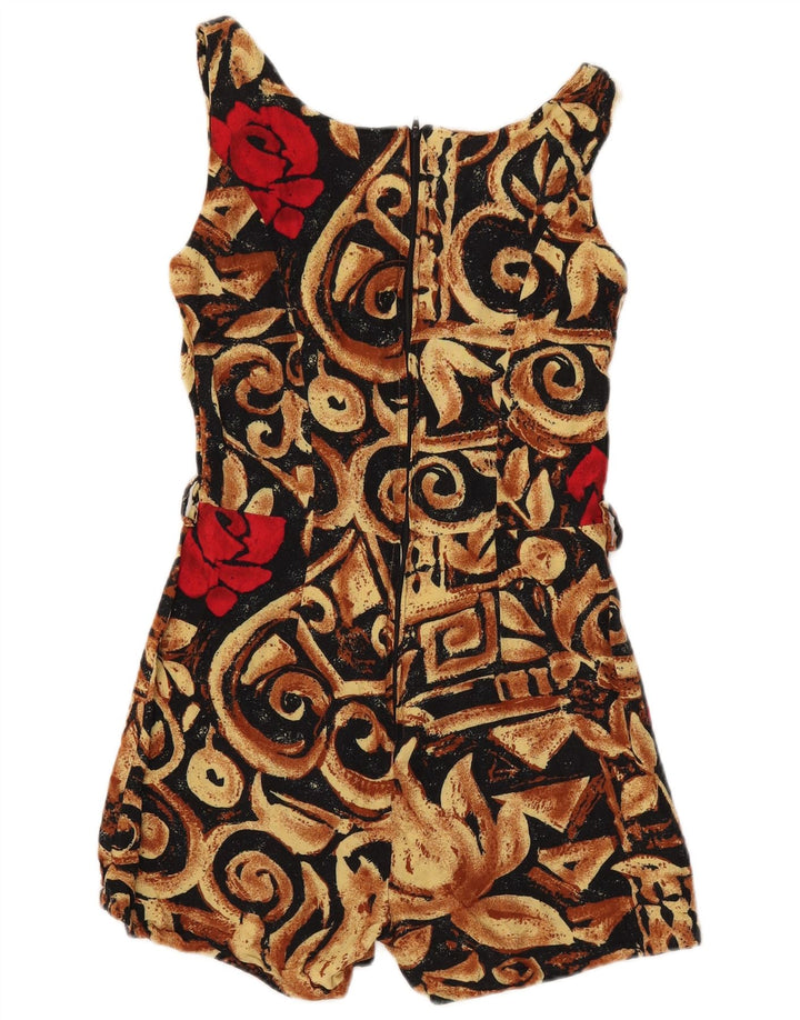 Macacão feminino sem mangas Max Dine Reino Unido 12 médio preto floral