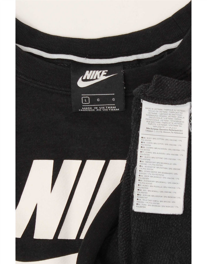 Suéter gráfico feminino Nike UK 16 grande algodão preto