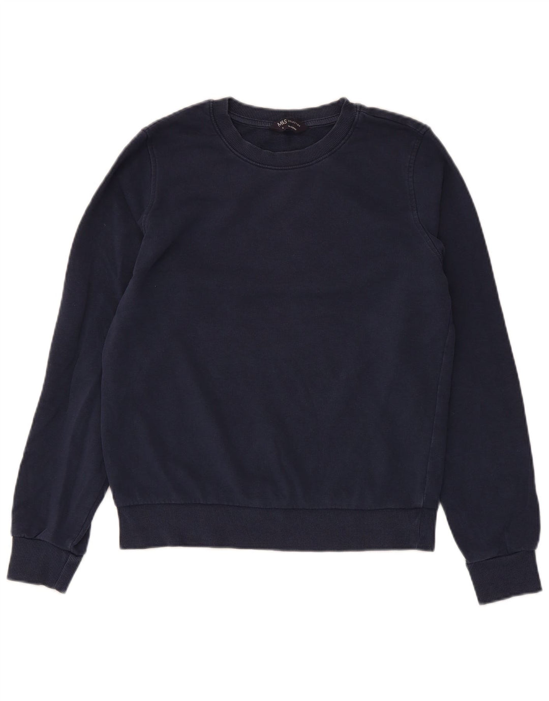 Suéter feminino Marks & Spencer UK 8 pequeno algodão azul marinho