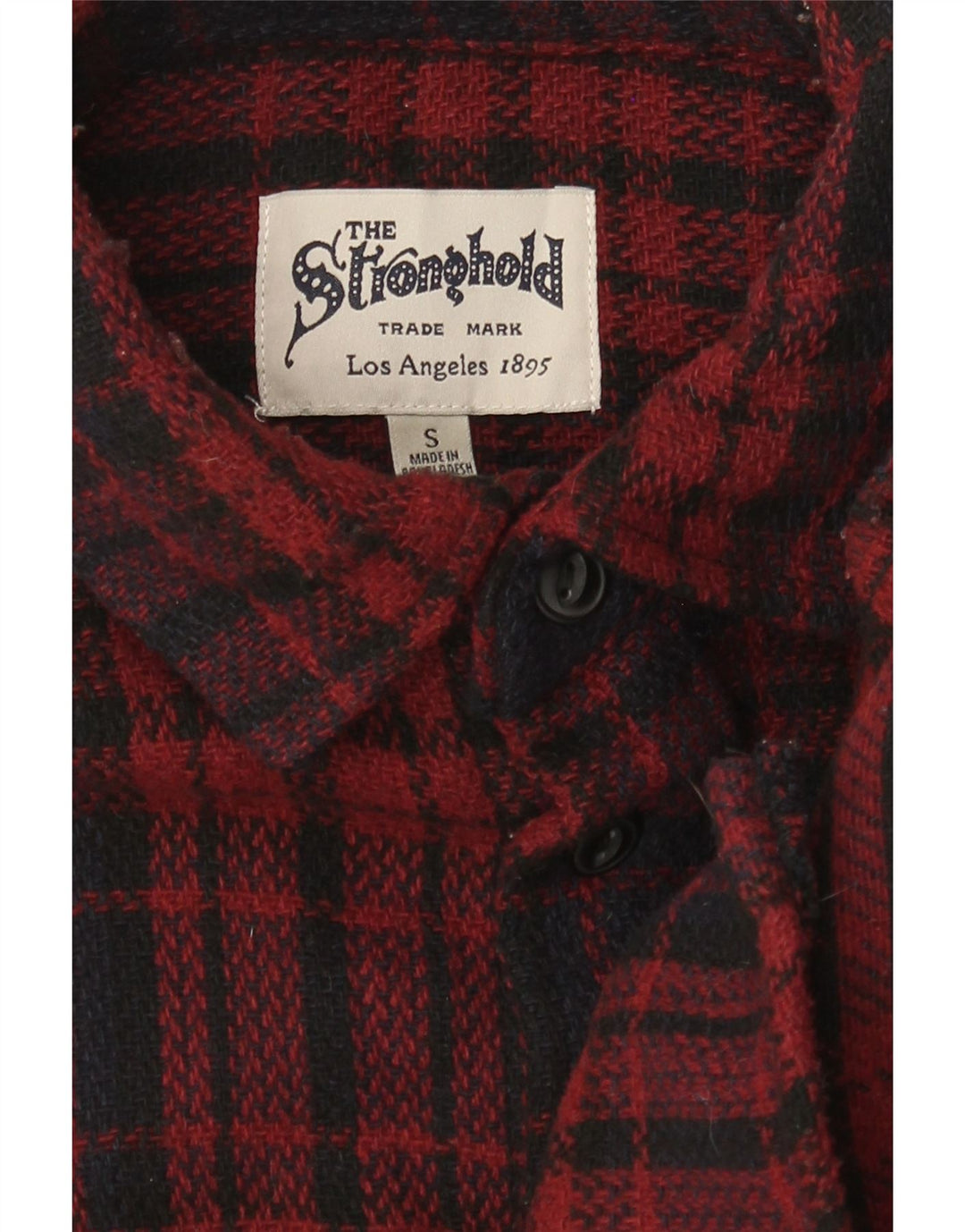 Camisa masculina de flanela The Stronghold pequena xadrez vermelha