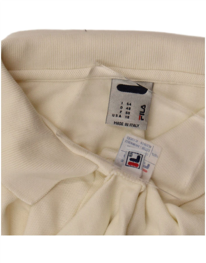 Camisa polo feminina sem mangas FILA IT 54 2XL algodão branco