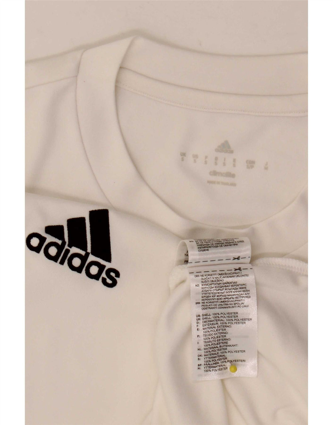 Adidas Mens Climalite Camiseta Top Pequeno Poliéster Branco