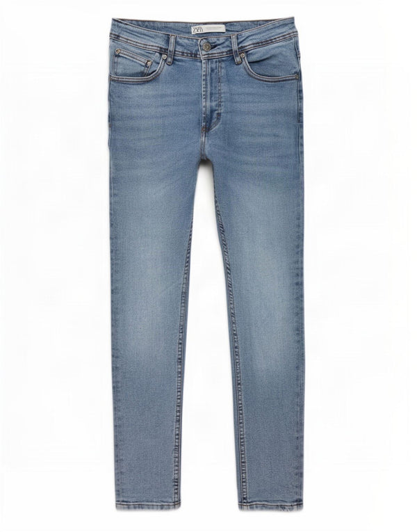 Zara Mens Skinny Jeans EU 42 Grande W32 L30 Azul Algodão