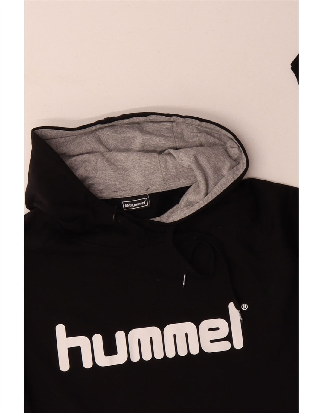 Jumper com capuz gráfico masculino HUMMEL XL algodão preto