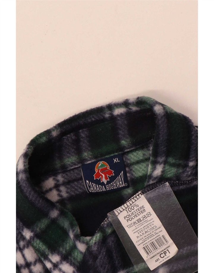 Camisa masculina vintage de lã XL poliéster xadrez azul marinho
