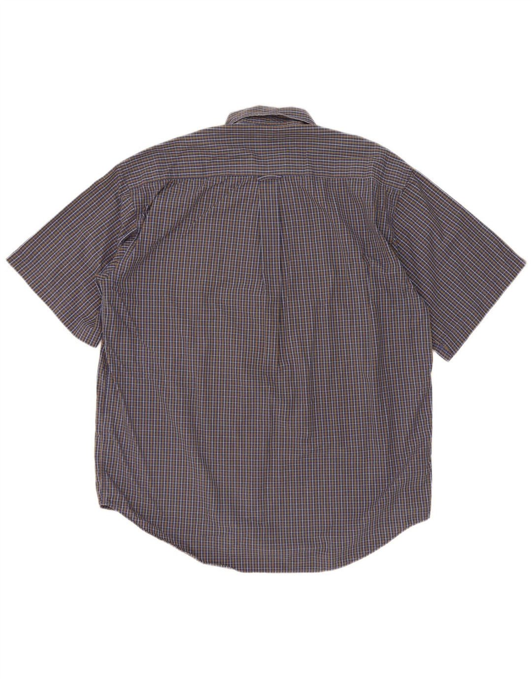 Camisa masculina de manga curta Springfield grande algodão xadrez azul