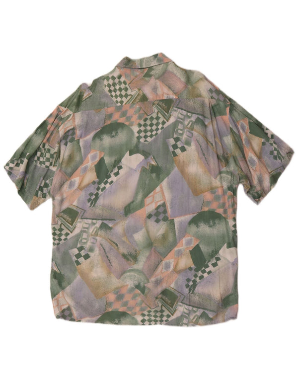 Camisa vintage masculina abstrata padrão tamanho 41/42 grande multicolorida