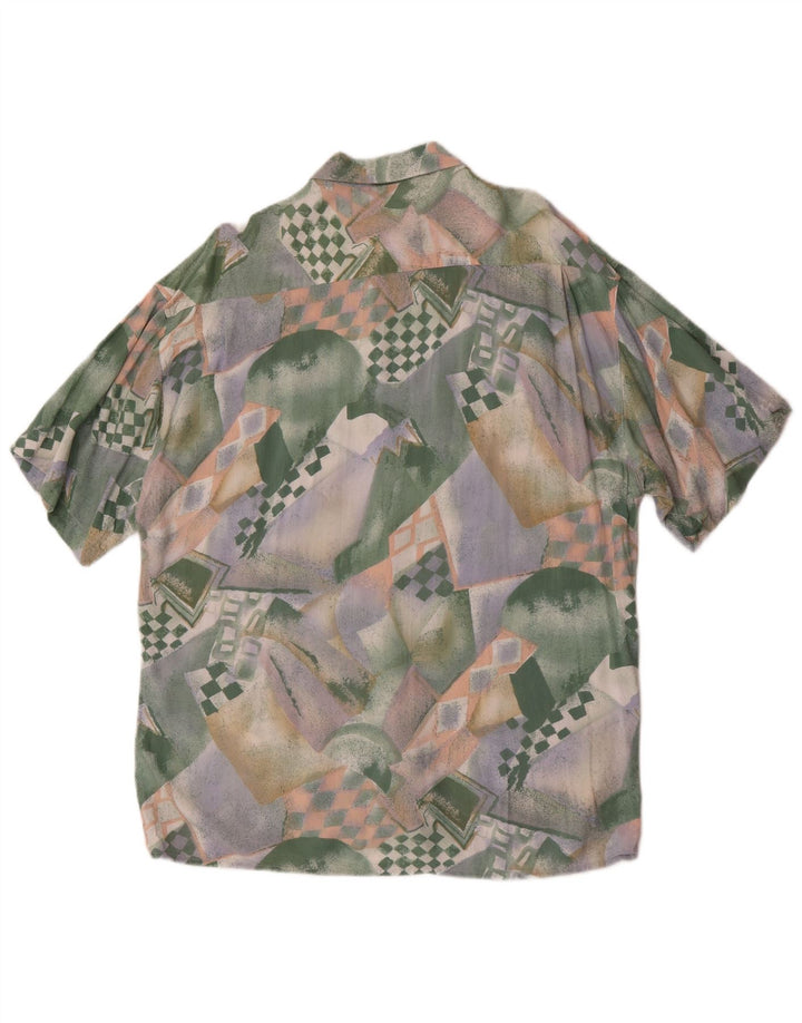 Camisa vintage masculina abstrata padrão tamanho 41/42 grande multicolorida